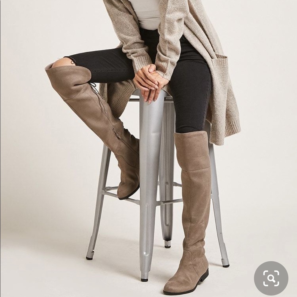 Over the knee suede boots